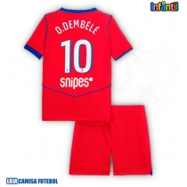 Camisa de Futebol Paris Saint-Germain Ousmane Dembele #10 Equipamento Alternativo Infantil 2025-26 Manga Curta (+ Calças curtas)
